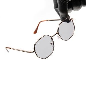 Grey Tint Gold Frame Vintage Sunglasses